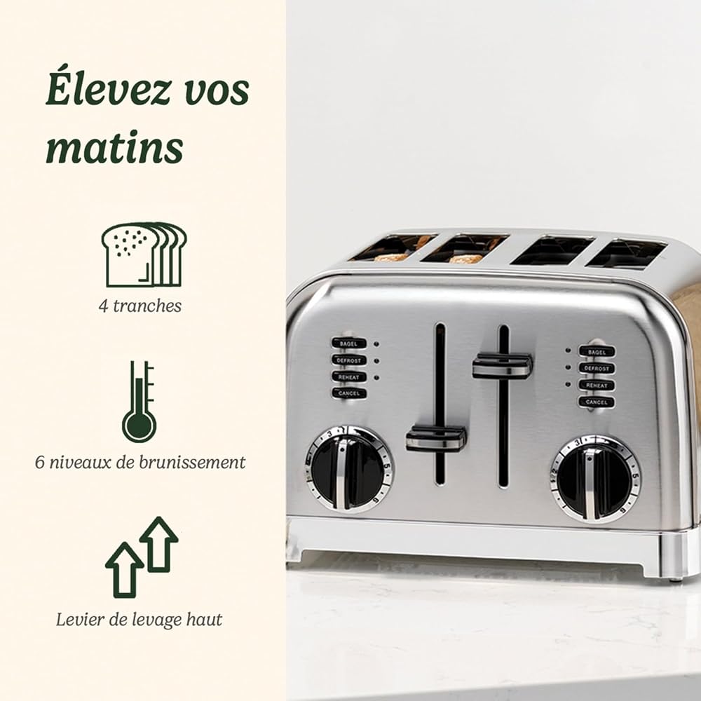 Cuisinart Grille-pain inox 4 fentes larges