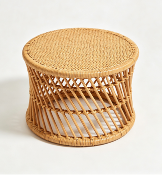 Sundqwq - Pouf in Rattan Naturale, Poggiapiedi Multiuso per Casa
