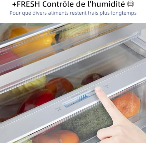 CHiQ Réfrigérateur congélateur combiné 356L, inox