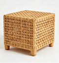 Sundqwq - Pouf in Rattan Naturale, Poggiapiedi Multiuso per Casa