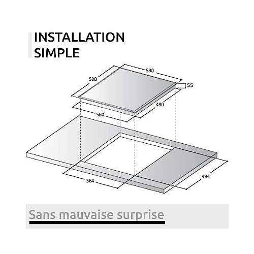 Beldeko Plaque induction 4 feux 7500W avec boosters