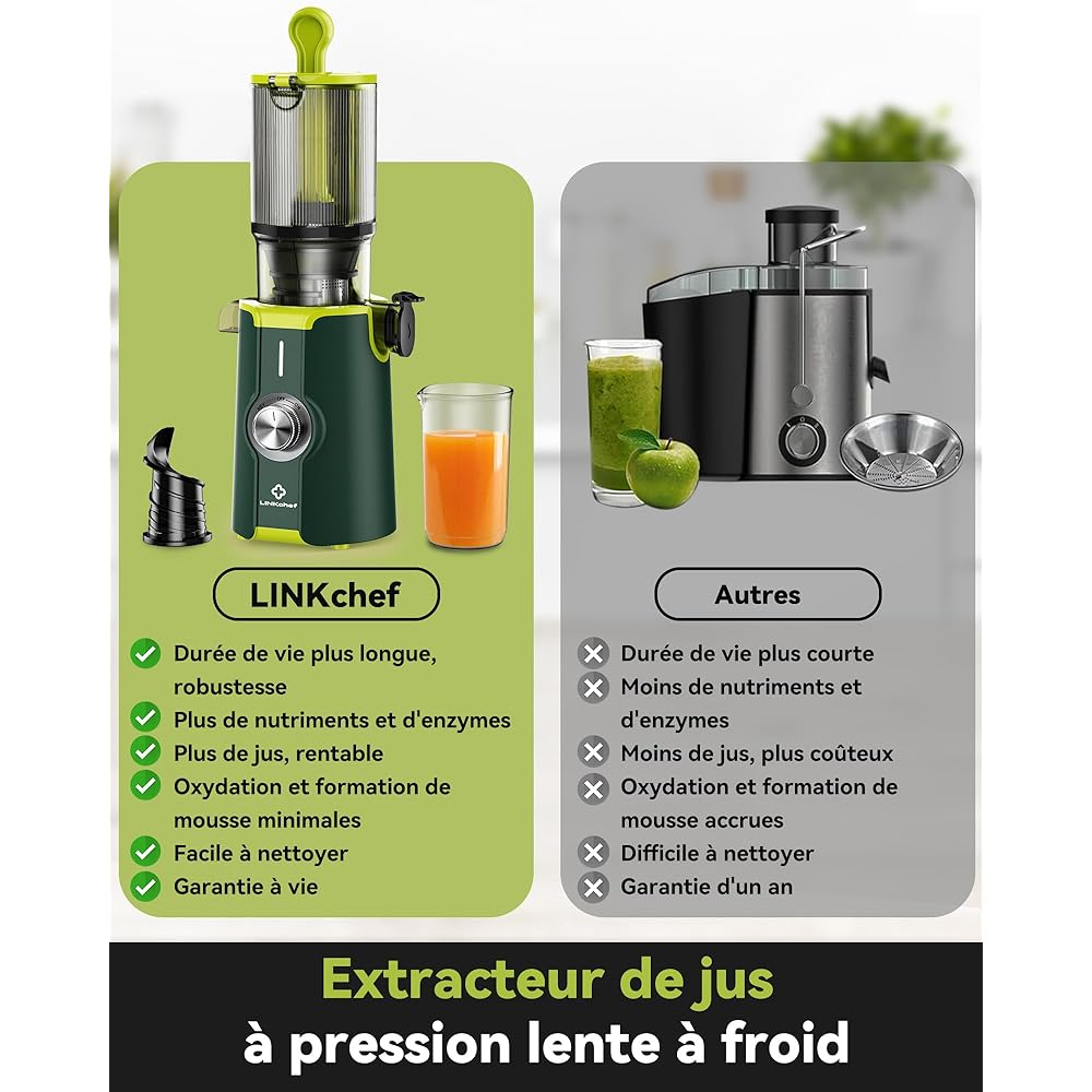 LINKChef Extracteur de jus vertical 200W, 115mm