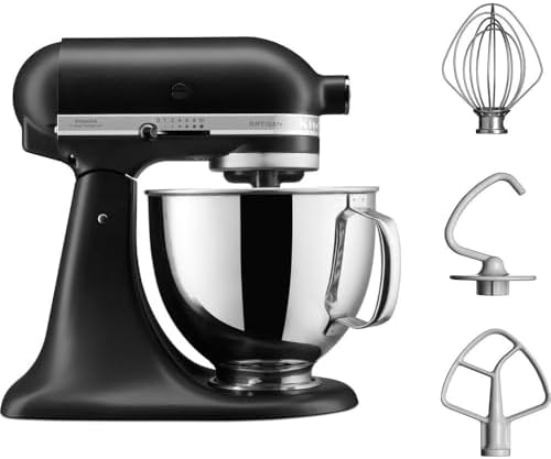KitchenAid Robot pâtissier Artisan 4.8L, noir mat