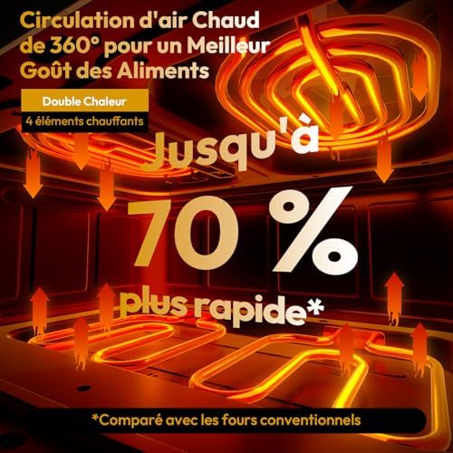 LLIVEKIT Friteuse sans huile 10L, 2 cavités 12-en-1 avec rôtissoire