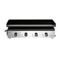 Plancha à gaz 4 brûleurs, 10kW, noir