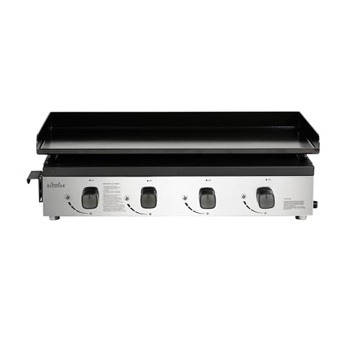 Plancha à gaz 4 brûleurs, 10kW, noir