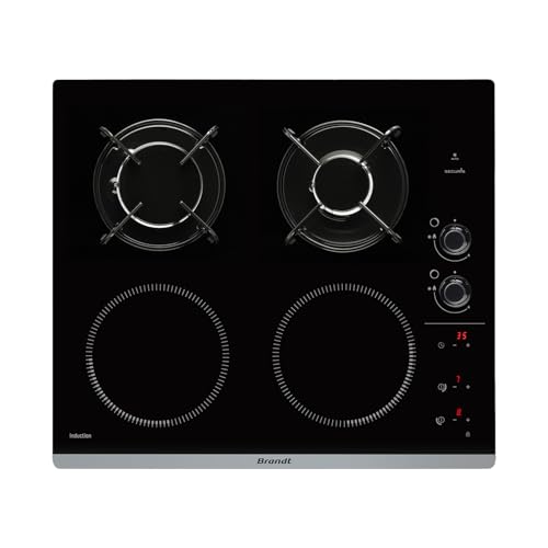 Brandt BPI6413BM Table de cuisson mixte induction/gaz
