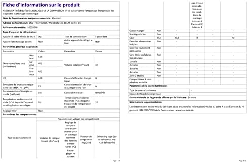Klarstein Mini frigo de chambre 30L silencieux, réglable 5-15°C