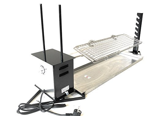 Tournebroche géant inox 120cm avec plaque et grille
