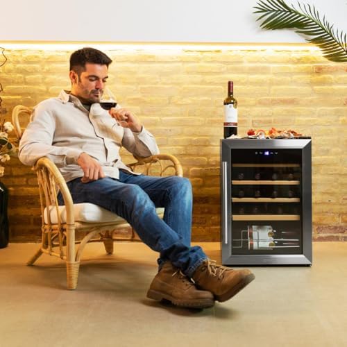 Cecotec Cave à vin Bolero GrandSommelier 2050 Inox 20 bouteilles