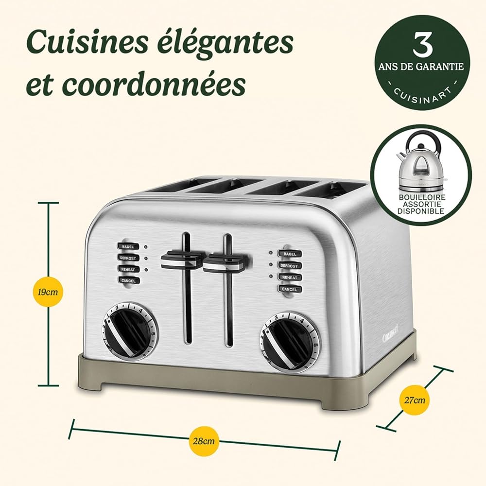 Cuisinart Grille-pain inox 4 fentes larges