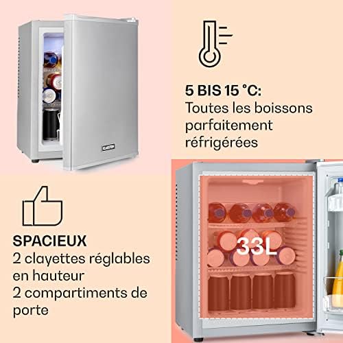 Klarstein Mini frigo de chambre 30L silencieux, réglable 5-15°C