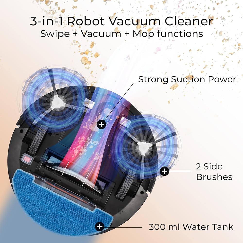 Venga! Robot aspirateur laveur 6 modes