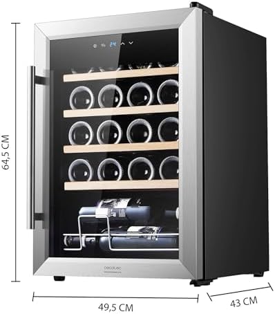 Cecotec Cave à vin Bolero GrandSommelier 2050 Inox 20 bouteilles